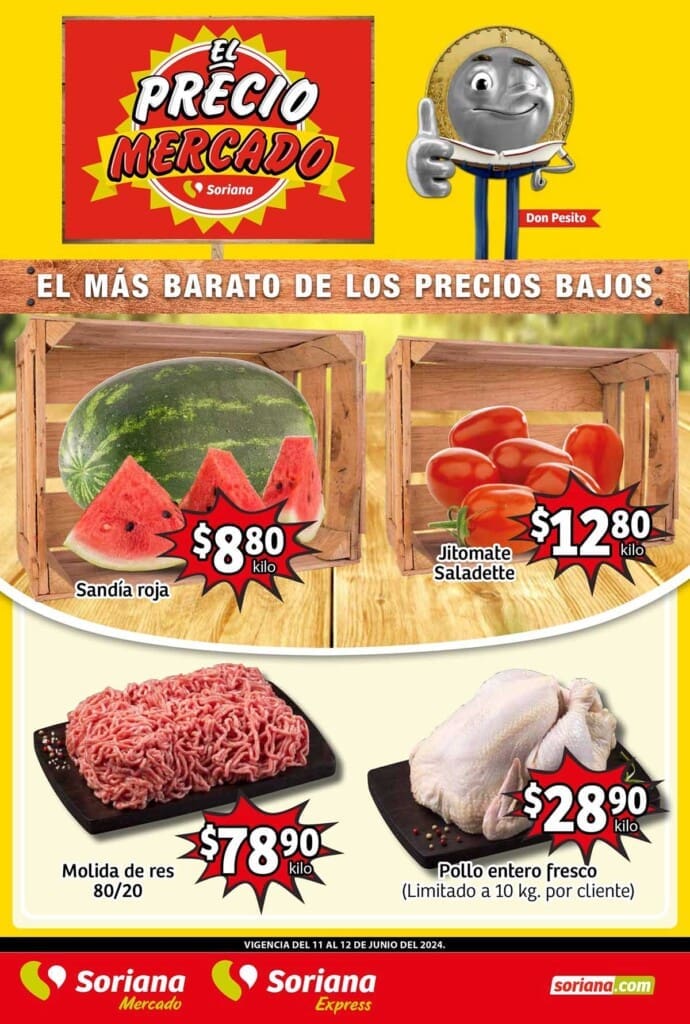 soriana mercado frutas verduras junio 11