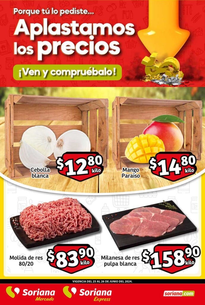 soriana mercado frutas verduras junio 25