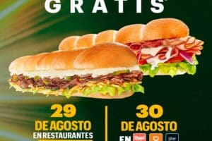 Promoción Subway 2×1 en footlongs 29 y 30 de agosto de 2024