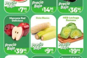 Ofertas HEB frutas y verduras del 27 de agosto al 2 de septiembre 2024