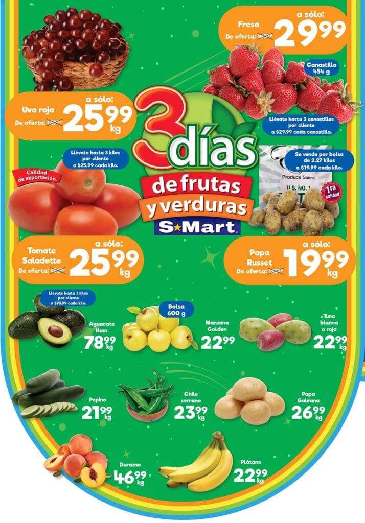 Folleto SMart frutas y verduras del 20 al 22 de agosto de 2024