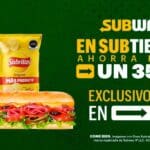 Promoción Subway: hasta 35% de descuento pidiendo por la App Septiembre 2024