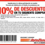 Promoción AutoZone 10% de descuento en tu siguiente compra