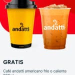 Cupón Oxxo GRATIS café Andatti frío o caliente con Spin Premia