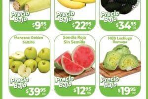 Ofertas HEB frutas y verduras del 15 al 21 de octubre 2024