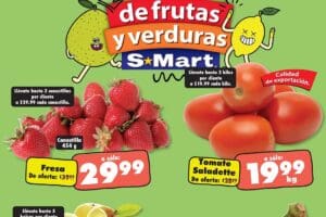 Ofertas S-Mart frutas y verduras del 8 al 10 de octubre 2024