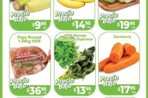 Ofertas HEB frutas y verduras del 26 de noviembre al 2 de diciembre 2024