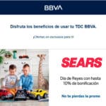 BBVA: 10% de bonificacion en sanborns y sears