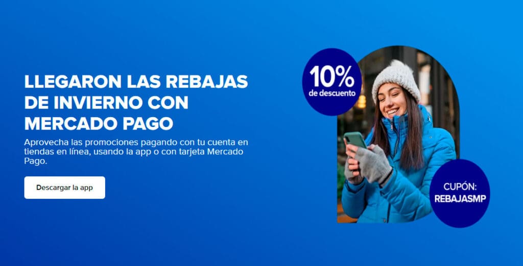 Cupón Mercado Pago: Rebajas de 10% de descuento en tiendas participantes