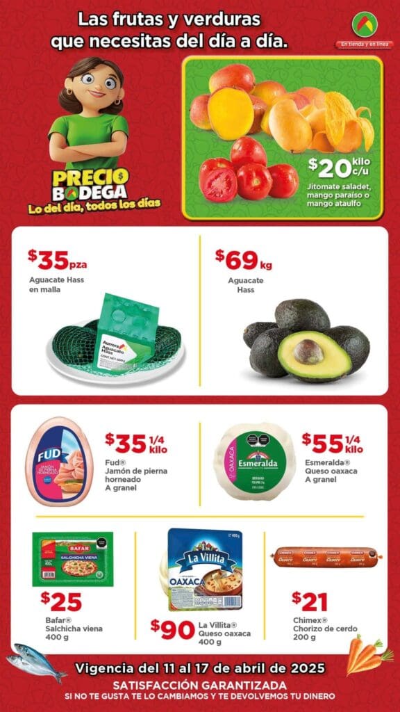 Folleto Bodega Aurrerá Tianguis de frutas y verduras al 17 de abril 2025