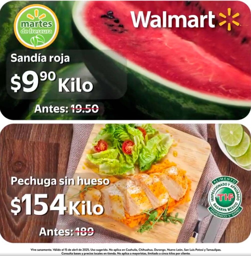 Martes de Frescura Walmart 15 de abril 2025