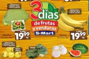 Ofertas S-Mart frutas y verduras del 15 al 17 de abril 2025