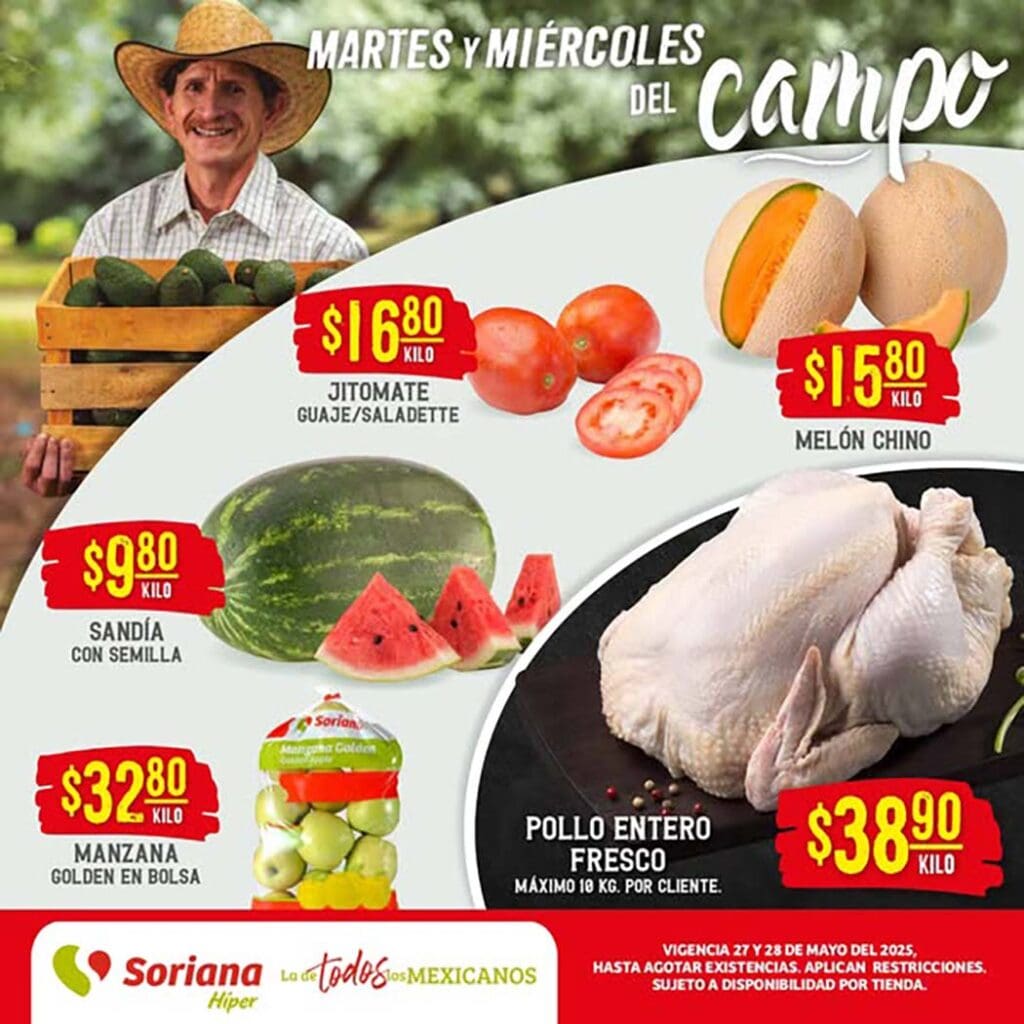 Ofertas Soriana Martes y Miércoles del Campo 27 y 28 de mayo 2025 2 folleto soriana martes miercoles campo 270525