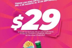 Cinépolis: Entradas a sólo $29 pesos