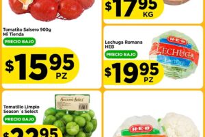 Ofertas HEB frutas y verduras del 4 al 10 de agosto 2026
